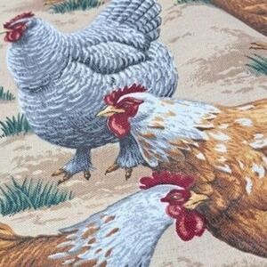 Chicken Fabric 4 Yards 44" Wide Rooster Hen Print Sewing Quilting Material